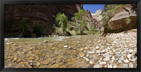 Framed North Fork of the Virgin River, Zion National Park, Washington County, Utah, USA Print