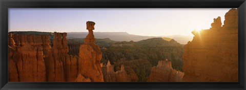 Framed Rock formations in a canyon, Thor&#39;s Hammer, Bryce Canyon National Park, Utah, USA Print