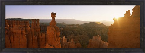 Framed Rock formations in a canyon, Thor&#39;s Hammer, Bryce Canyon National Park, Utah, USA Print