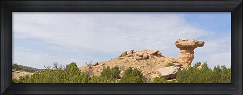 Framed Rock formation on a landscape, Camel Rock, Espanola, Santa Fe, New Mexico, USA Print