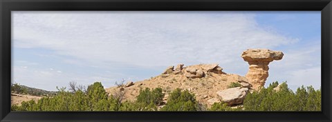 Framed Rock formation on a landscape, Camel Rock, Espanola, Santa Fe, New Mexico, USA Print