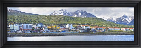 Framed Town at waterfront, Ushuaia, Tierra Del Fuego, Argentina Print
