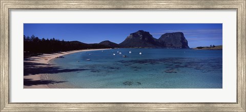 Framed Coastline, Lagoon Beach, Mt Gower, Lord Howe Island, New South Wales, Australia Print