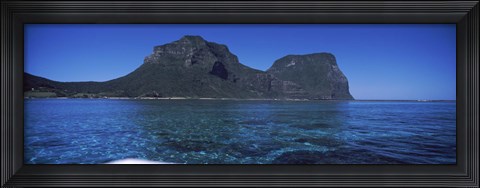 Framed Island in the ocean, Mt Gower, Lord Howe Island, New South Wales, Australia Print