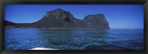 Framed Island in the ocean, Mt Gower, Lord Howe Island, New South Wales, Australia Print