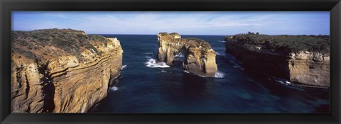 Framed Rock formations in the ocean, Campbell National Park, Great Ocean Road, Victoria, Australia Print