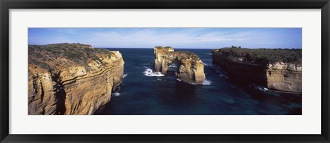 Framed Rock formations in the ocean, Campbell National Park, Great Ocean Road, Victoria, Australia Print