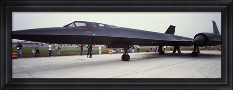 Framed Lockheed SR-71 Blackbird on a runway Print
