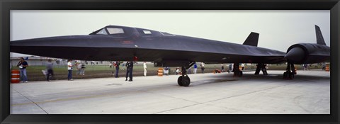 Framed Lockheed SR-71 Blackbird on a runway Print