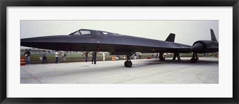 Framed Lockheed SR-71 Blackbird on a runway Print