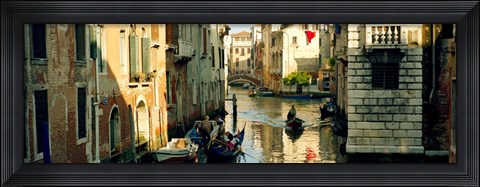 Framed Boats in a canal, Castello, Venice, Veneto, Italy Print