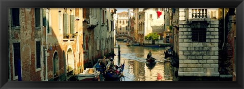 Framed Boats in a canal, Castello, Venice, Veneto, Italy Print