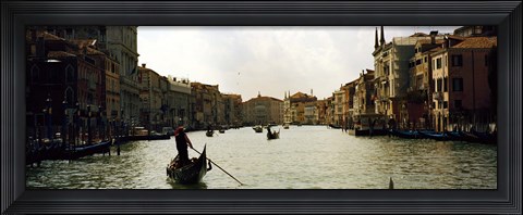 Framed Gondolas in the canal, Grand Canal, Venice, Veneto, Italy Print