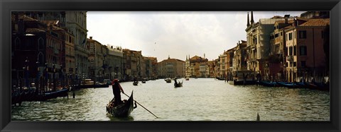 Framed Gondolas in the canal, Grand Canal, Venice, Veneto, Italy Print