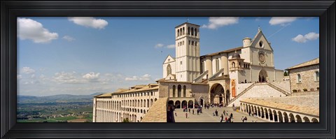 Framed Tourists at a church, Basilica of San Francisco, Assisi, Perugia Province, Umbria, Italy Print