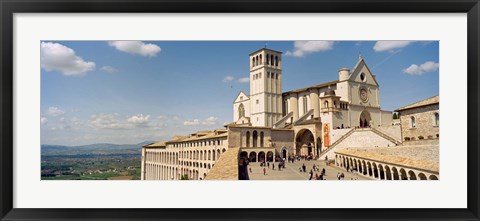 Framed Tourists at a church, Basilica of San Francisco, Assisi, Perugia Province, Umbria, Italy Print