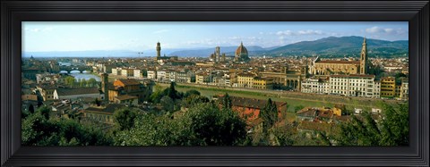 Framed Buildings in a city with Florence Cathedral in the background, San Niccolo, Florence, Tuscany, Italy Print