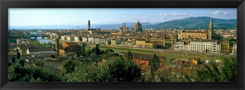 Framed Buildings in a city with Florence Cathedral in the background, San Niccolo, Florence, Tuscany, Italy Print