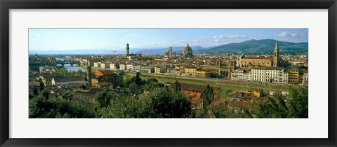 Framed Buildings in a city with Florence Cathedral in the background, San Niccolo, Florence, Tuscany, Italy Print