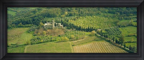 Framed Aerial view of a hotel, Hotel La Badia Di Orvieto, Orvieto, Umbria, Italy Print