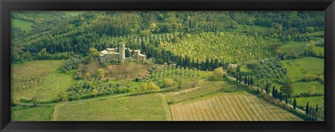 Framed Aerial view of a hotel, Hotel La Badia Di Orvieto, Orvieto, Umbria, Italy Print