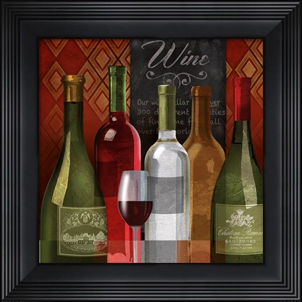 Framed Wine List I Print