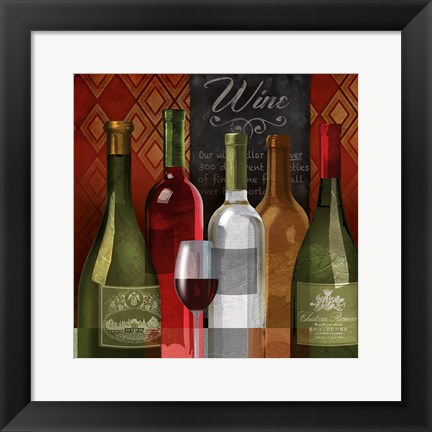 Framed Wine List I Print