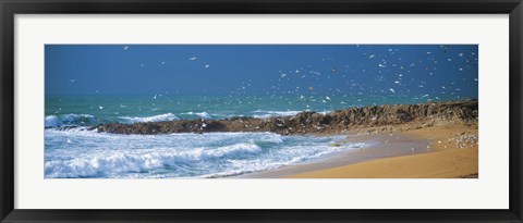 Framed Waves breaking on the coast, Morbihan, Brittany, France Print