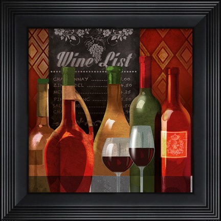 Framed Wine List II Print