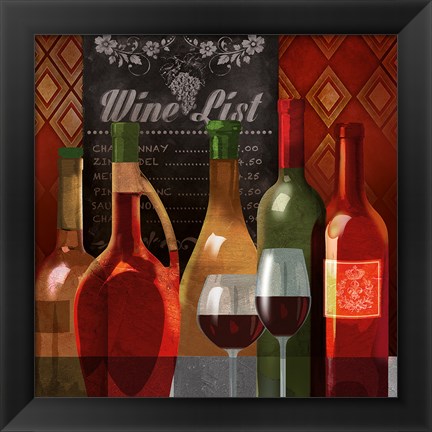 Framed Wine List II Print