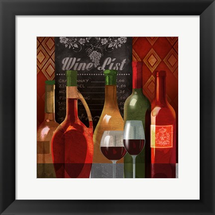 Framed Wine List II Print