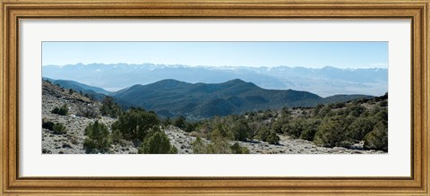 Framed Mountain range, White Mountains, Eastern Sierra, Bishop, Inyo County, California, USA Print