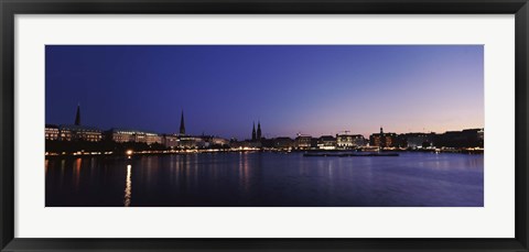 Framed Buildings at the waterfront, Alster Lake, Hamburg, Germany Print
