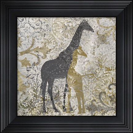 Framed Giraffes Exotiques Print