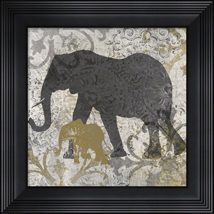 Framed Elephants Exotiques Print