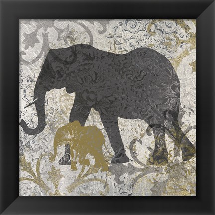 Framed Elephants Exotiques Print