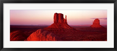 Framed East Mitten and West Mitten buttes at sunset, Monument Valley, Utah Print