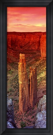 Framed Rock formations in a desert, Spider Rock, Canyon de Chelly National Monument, Arizona Print