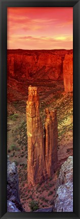 Framed Rock formations in a desert, Spider Rock, Canyon de Chelly National Monument, Arizona Print