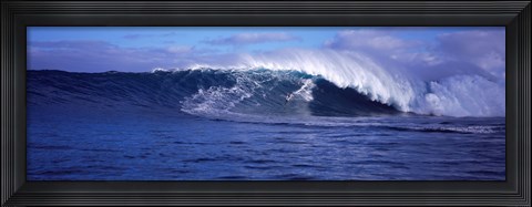 Framed Surfer in the ocean, Maui, Hawaii, USA Print