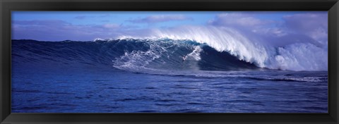 Framed Surfer in the ocean, Maui, Hawaii, USA Print