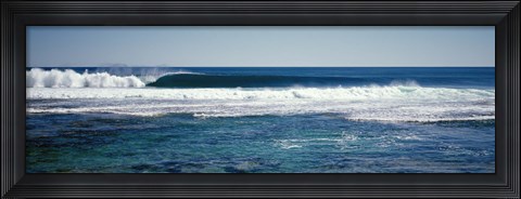 Framed Wave splashing in the sea Print