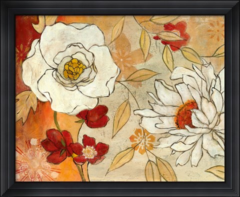Framed Lush Crimson I Print