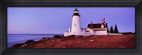 Framed Lighthouse at a coast, Pemaquid Point Lighthouse, Bristol, Lincoln County, Maine, USA Print