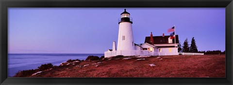 Framed Lighthouse at a coast, Pemaquid Point Lighthouse, Bristol, Lincoln County, Maine, USA Print