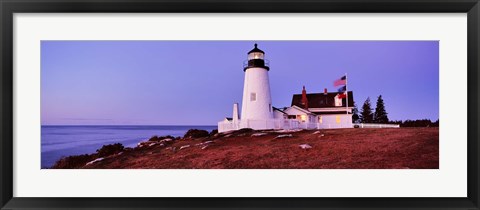 Framed Lighthouse at a coast, Pemaquid Point Lighthouse, Bristol, Lincoln County, Maine, USA Print