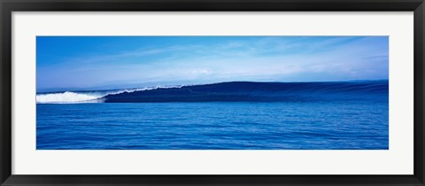 Framed Bright Blue Ocean View Print