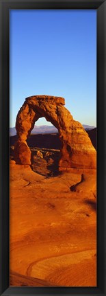 Framed Natural arch in a desert, Arches National Park, Utah Print