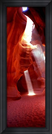 Framed Sunlight passing through rock formations, Antelope Canyon, Arizona Print
