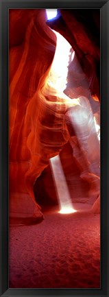 Framed Sunlight passing through rock formations, Antelope Canyon, Arizona Print